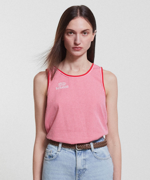 MENASOO(ミナス)の「Stripe Double Binding Sleeveless_Pink(Tシャツ/カットソー・レディース・PINK・F)」の8枚目の写真