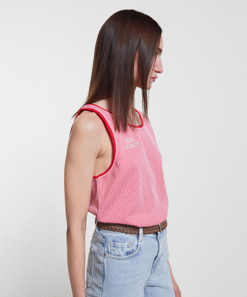 MENASOO(ミナス)の「Stripe Double Binding Sleeveless_Pink(Tシャツ/カットソー・レディース・PINK・F)」の10枚目の写真