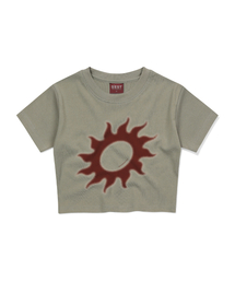 S'EST（エスイーエスティー）の「Solaris Crop T-shirts Khaki（Tシャツ/カットソー）」