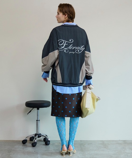 MAISON SPECIAL（メゾンスペシャル）の「Striped Print V-Neck Tops/ストライププリントVネックトップス（その他トップス・レディース・ピンク/グレー/チャコールグレー・FREE）」の5枚目の写真