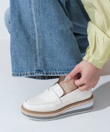 【美脚効果・22.0-25.0cm展開】厚底プラットフォームローファー JA5921