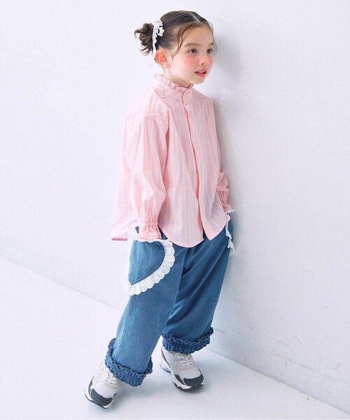 p.premier（ピードットプルミエ）の「ハートポケットフリルパンツ（その他パンツ・キッズ・サックスブルー/ピンク/レッド/インディゴブルー・80/90/100/110/120/130/140）」の8枚目の写真