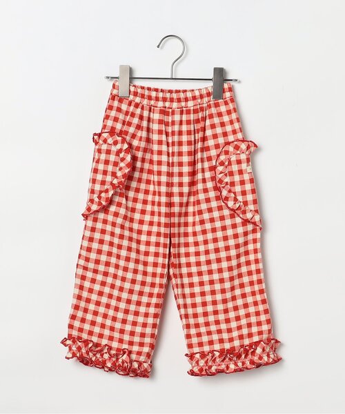 p.premier（ピードットプルミエ）の「ハートポケットフリルパンツ_ジュニア対応（その他パンツ・キッズ・サックスブルー/ピンク/レッド/インディゴブルー・80/90/100/110/120/130/140）」の6枚目の写真