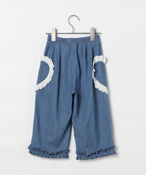 p.premier（ピードットプルミエ）の「ハートポケットフリルパンツ_ジュニア対応（その他パンツ・キッズ・サックスブルー/ピンク/レッド/インディゴブルー・80/90/100/110/120/130/140）」の8枚目の写真
