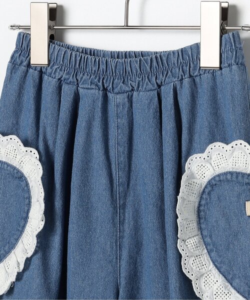 p.premier（ピードットプルミエ）の「ハートポケットフリルパンツ_ジュニア対応（その他パンツ・キッズ・サックスブルー/ピンク/レッド/インディゴブルー・80/90/100/110/120/130/140）」の5枚目の写真