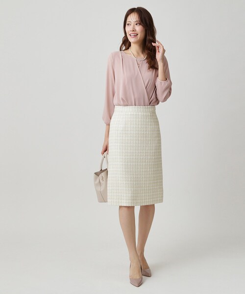 COUP DE CHANCE（クードシャンス）の「【日本製／セットアップ】ファンシーツィードのセミAラインスカート（スカート・レディース・ブラック系3/ホワイト系その他4/ブルー系8/ネイビー系3・36/38/40/42）」の7枚目の写真