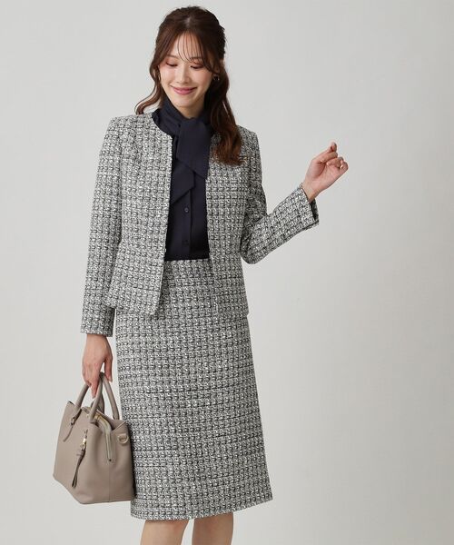 COUP DE CHANCE（クードシャンス）の「【日本製／セットアップ】ファンシーツィードのセミAラインスカート（スカート・レディース・ブラック系3/ホワイト系その他4/ブルー系8/ネイビー系3・36/38/40/42）」の18枚目の写真