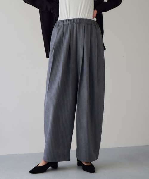 BARNYARDSTORM（バンヤードストーム）の「BARNYARDSTORM / 裏起毛タックイージーパンツ / マシンウォッシャブル（その他パンツ・レディース・ブラック/グレー/ブラウン/キャメル/ベージュ・S/M）」の3枚目の写真