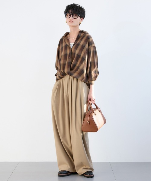 BARNYARDSTORM（バンヤードストーム）の「BARNYARDSTORM / 裏起毛タックイージーパンツ / マシンウォッシャブル（その他パンツ・レディース・ブラック/グレー/ブラウン/キャメル/ベージュ・S/M）」の6枚目の写真