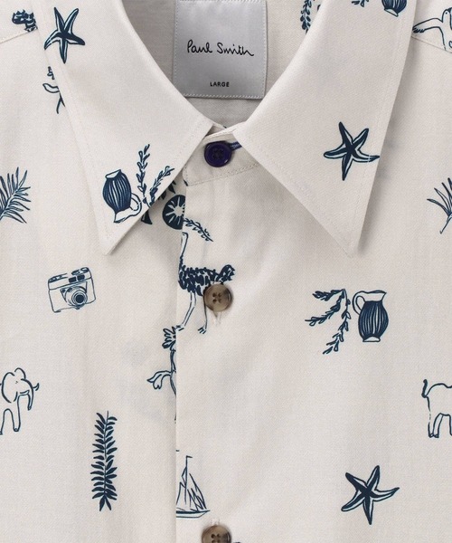 Paul Smith Collection12AW ゼリーフィッシュ 総柄シャツ Travel Print' プリントシャツ / 163307 598Z（シャツ/ブラウス