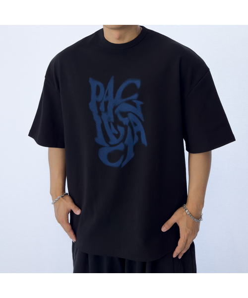 PACIENCIA（パシエンシア）の「009オーバーフィット半袖（Tシャツ/カットソー・メンズ・ブラック×グレー/ホワイト×グレー/チャコールグレー×ブラック/ブラック×ブルー・X-LARGE/LARGE/XX-LARGE）」の3枚目の写真