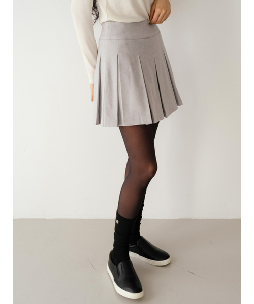 NITINA(ニティナ)の「ウールブレンドプリーツスカート L/GY(スカート・レディース・ライトグレー・SMALL/MEDIUM/LARGE)」の2枚目の写真