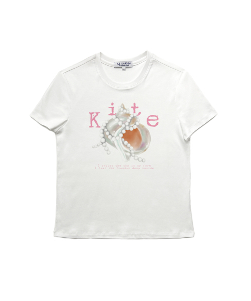 ICE GARDEN A.508(アイス ガーデン エイオーゴンパル)の「Topshell and Pearl Print T-shirt(Tシャツ/カットソー・レディース・ホワイト・SMALL/MEDIUM)」の2枚目の写真