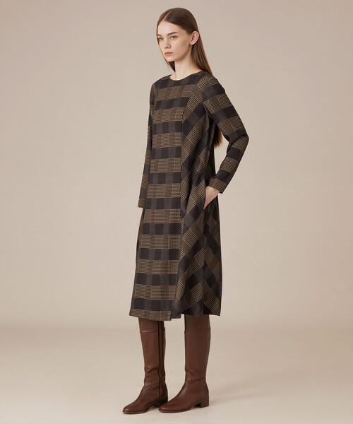 MACKINTOSH LONDON（マッキントッシュ ロンドン）の「プリントチェックワンピース（ワンピース・レディース・ブラウン/ブラック・38/40）」の11枚目の写真