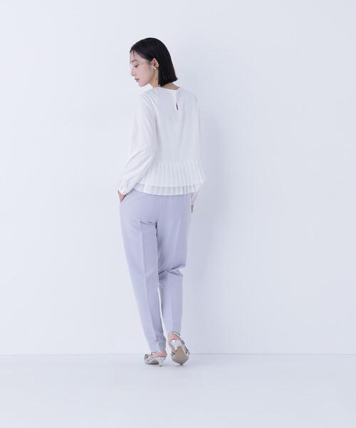 NATURAL BEAUTY BASIC(ナチュラルビューティーベーシック)の「◇フロントボタンペプラムジレ SETUP テーパードパンツ(スラックス・レディース・ブルー/ネイビー/ベージュ・MEDIUM/SMALL)」の6枚目の写真