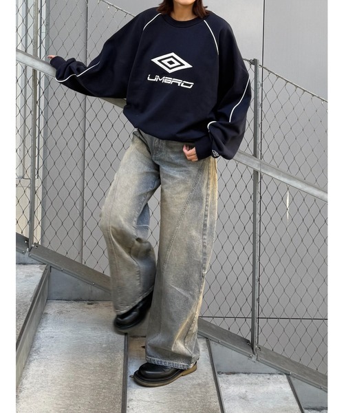 Lui's（ルイス）の「切替デザインワイドデニムパンツ（デニムパンツ・レディース・インディゴブルー/ブラック・36/38）」の21枚目の写真