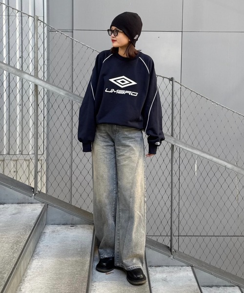 Lui's（ルイス）の「切替デザインワイドデニムパンツ（デニムパンツ・レディース・インディゴブルー/ブラック・36/38）」の15枚目の写真