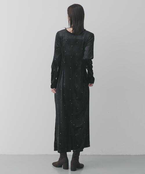 SENSE OF PLACE by URBAN RESEARCH（センスオブプレイスバイアーバンリサーチ）の「ドットシシュウベロアワンピース（ワンピース・レディース・ブラック/ブラウン・S/ONE）」の6枚目の写真