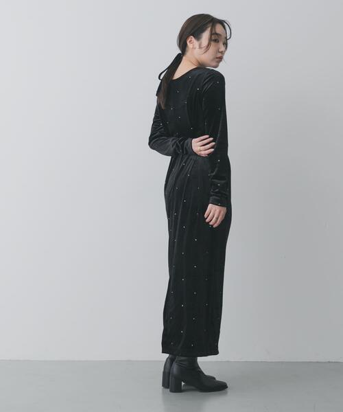 SENSE OF PLACE by URBAN RESEARCH（センスオブプレイスバイアーバンリサーチ）の「ドットシシュウベロアワンピース（ワンピース・レディース・ブラック/ブラウン・S/ONE）」の7枚目の写真