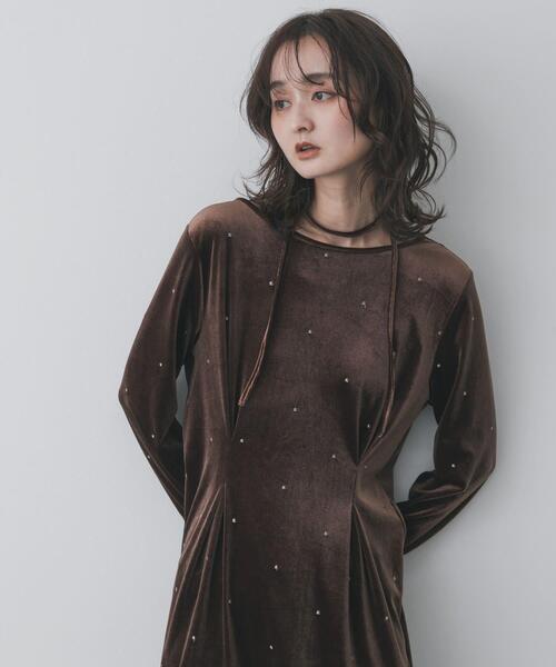 SENSE OF PLACE by URBAN RESEARCH（センスオブプレイスバイアーバンリサーチ）の「ドットシシュウベロアワンピース（ワンピース・レディース・ブラック/ブラウン・S/ONE）」の15枚目の写真