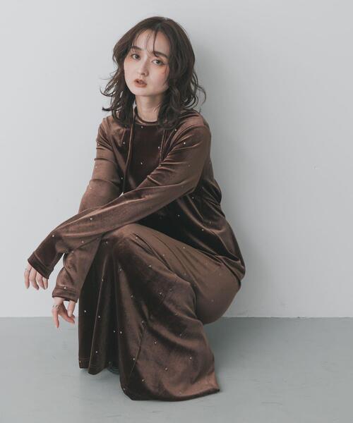 SENSE OF PLACE by URBAN RESEARCH（センスオブプレイスバイアーバンリサーチ）の「ドットシシュウベロアワンピース（ワンピース・レディース・ブラック/ブラウン・S/ONE）」の16枚目の写真