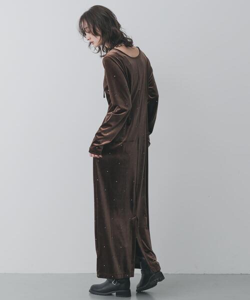 SENSE OF PLACE by URBAN RESEARCH（センスオブプレイスバイアーバンリサーチ）の「ドットシシュウベロアワンピース（ワンピース・レディース・ブラック/ブラウン・S/ONE）」の17枚目の写真