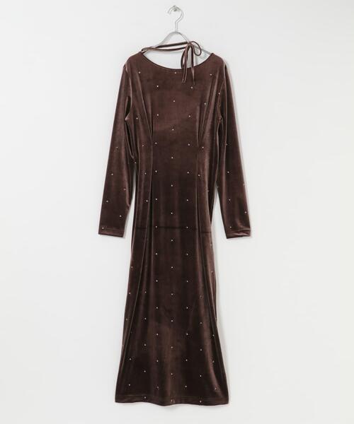 SENSE OF PLACE by URBAN RESEARCH（センスオブプレイスバイアーバンリサーチ）の「ドットシシュウベロアワンピース（ワンピース・レディース・ブラック/ブラウン・S/ONE）」の19枚目の写真