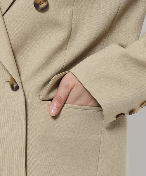 mysty woman（ミスティウーマン）の「ピークドラペルジャケット 636937（テーラードジャケット・レディース・ベージュ系その他/ベージュ/ネイビー・FREE）」の10枚目の写真