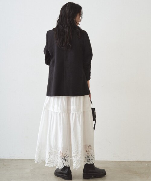 LOUNGEDRESS（ラウンジドレス）の「レースティアードスカート（スカート・レディース・オフホワイト/ブラック・FREE）」の10枚目の写真