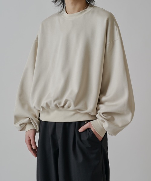 Lui's(ルイス)の「ルーズフィットクルーネックスウェット(スウェット・メンズ・アイボリー/ブラック・S/M)」の1枚目の写真