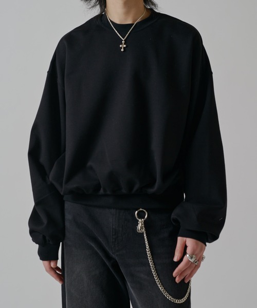 Lui's(ルイス)の「ルーズフィットクルーネックスウェット(スウェット・メンズ・アイボリー/ブラック・S/M)」の2枚目の写真