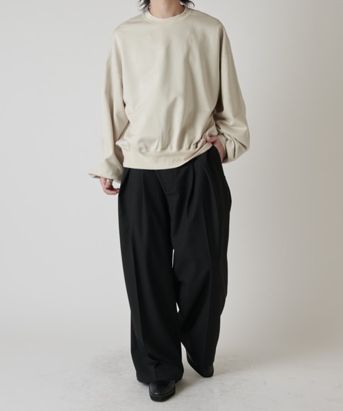 Lui's(ルイス)の「ルーズフィットクルーネックスウェット(スウェット・メンズ・アイボリー/ブラック・S/M)」の19枚目の写真