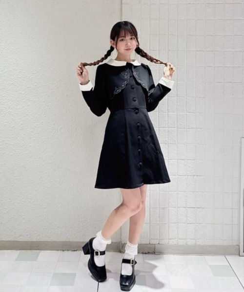 F i.n.t（フィント）の「カットワークレイヤード風クレリックワンピース/クロミ/fint フィント（ワンピース・レディース・ブラック・FREE）」の19枚目の写真