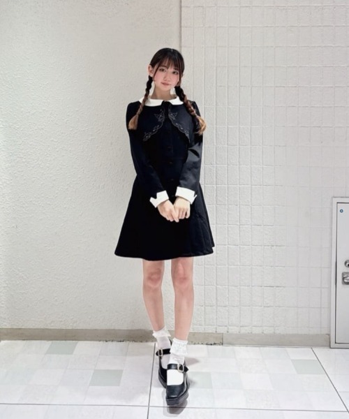 F i.n.t（フィント）の「カットワークレイヤード風クレリックワンピース/クロミ/fint フィント（ワンピース・レディース・ブラック・FREE）」の20枚目の写真