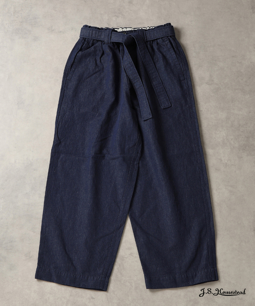 JOURNAL STANDARD J.S HOMESTEAD（ジャーナルスタンダードホームステッド）の「J.S.Homestead / コットンリネン デニム  “JUDO” パンツ（デニムパンツ・メンズ・ネイビー/ブルー系その他/アイボリー・MEDIUM/LARGE）」の2枚目の写真
