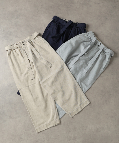 JOURNAL STANDARD J.S HOMESTEAD（ジャーナルスタンダードホームステッド）の「J.S.Homestead / コットンリネン デニム  “JUDO” パンツ（デニムパンツ・メンズ・ネイビー/ブルー系その他/アイボリー・MEDIUM/LARGE）」の4枚目の写真