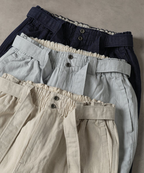 JOURNAL STANDARD J.S HOMESTEAD（ジャーナルスタンダードホームステッド）の「J.S.Homestead / コットンリネン デニム  “JUDO” パンツ（デニムパンツ・メンズ・ネイビー/ブルー系その他/アイボリー・MEDIUM/LARGE）」の5枚目の写真