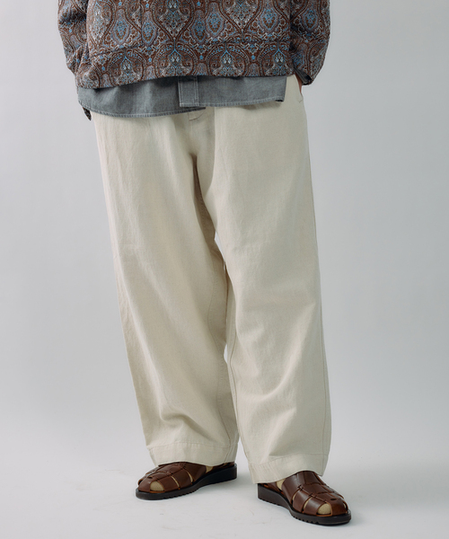 JOURNAL STANDARD J.S HOMESTEAD（ジャーナルスタンダードホームステッド）の「J.S.Homestead / コットンリネン デニム  “JUDO” パンツ（デニムパンツ・メンズ・ネイビー/ブルー系その他/アイボリー・MEDIUM/LARGE）」の9枚目の写真