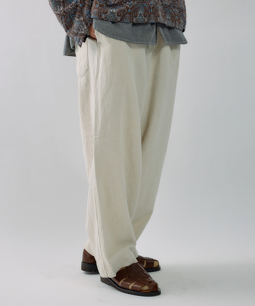 JOURNAL STANDARD J.S HOMESTEAD（ジャーナルスタンダードホームステッド）の「J.S.Homestead / コットンリネン デニム  “JUDO” パンツ（デニムパンツ・メンズ・ネイビー/ブルー系その他/アイボリー・MEDIUM/LARGE）」の10枚目の写真