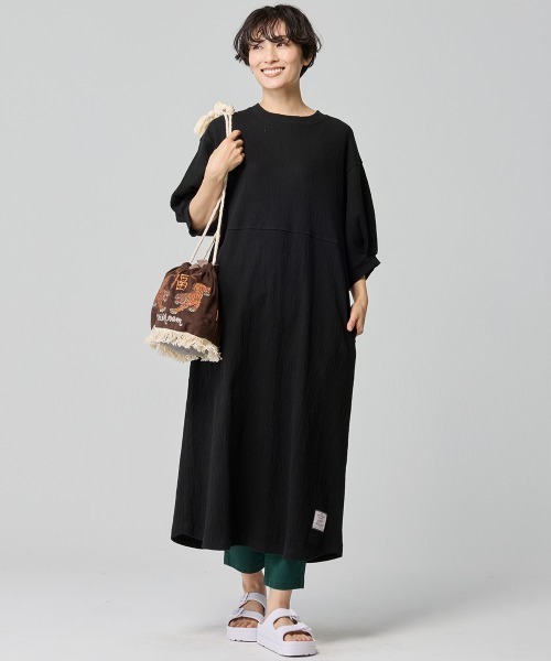 KRIFF MAYER Lady's Collection（クリフメイヤーレディースコレクション）の「楊柳カットソーワンピース（Tシャツ/カットソー・レディース・レンガ/ブラック/サックスブルー/ナチュラル・MEDIUM/LARGE）」の7枚目の写真