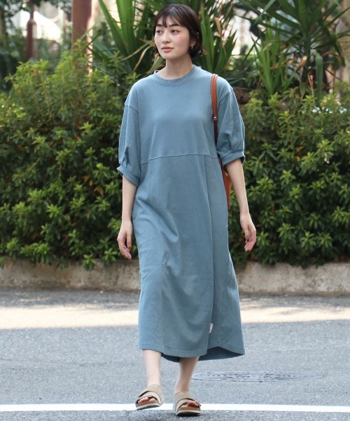 KRIFF MAYER Lady's Collection（クリフメイヤーレディースコレクション）の「楊柳カットソーワンピース（Tシャツ/カットソー・レディース・レンガ/ブラック/サックスブルー/ナチュラル・MEDIUM/LARGE）」の10枚目の写真