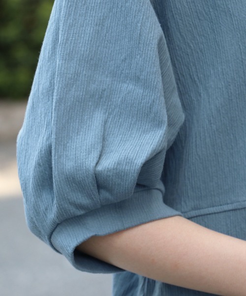KRIFF MAYER Lady's Collection（クリフメイヤーレディースコレクション）の「楊柳カットソーワンピース（Tシャツ/カットソー・レディース・レンガ/ブラック/サックスブルー/ナチュラル・MEDIUM/LARGE）」の12枚目の写真