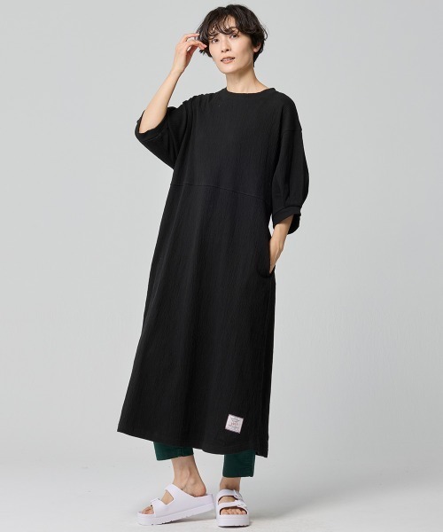 KRIFF MAYER Lady's Collection（クリフメイヤーレディースコレクション）の「楊柳カットソーワンピース（Tシャツ/カットソー・レディース・レンガ/ブラック/サックスブルー/ナチュラル・MEDIUM/LARGE）」の5枚目の写真