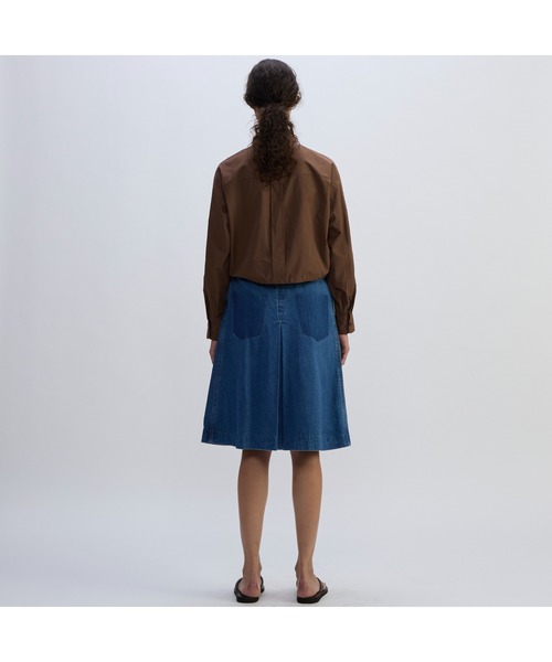 CURRENTAGE(カレンテージ)の「Denim Skirt(デニムスカート・レディース・インディゴブルー/ホワイト・1/2)」の4枚目の写真