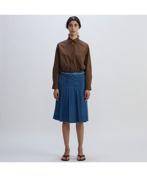 CURRENTAGE(カレンテージ)の「Denim Skirt(デニムスカート・レディース・インディゴブルー/ホワイト・1/2)」の5枚目の写真