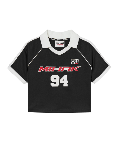 MIHAK（ミハク）の「94 フットボールクロップジャージTシャツ (ブラック)（Tシャツ/カットソー・レディース・その他・1/2）」の7枚目の写真