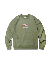 Express Holiday（エクスプレスホリデー）の「ラッシュアウトタイムスウェットシャツ_ダスティグリーン（スウェット）」