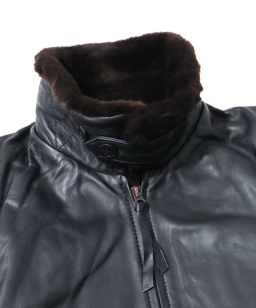 HOUSTON（ヒューストン）の「【HOUSTON/ヒューストン】G-1 LEATHER JACKET/G-1レザージャケット（ブルゾン・メンズ・ブラック/ブラウン・42/40/38）」の7枚目の写真
