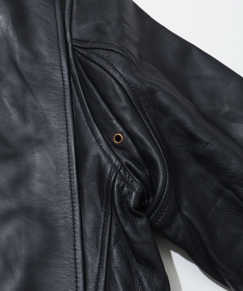 HOUSTON（ヒューストン）の「【HOUSTON/ヒューストン】G-1 LEATHER JACKET/G-1レザージャケット（ブルゾン・メンズ・ブラック/ブラウン・42/40/38）」の8枚目の写真