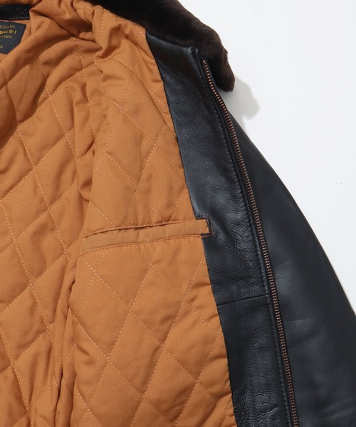 HOUSTON（ヒューストン）の「【HOUSTON/ヒューストン】G-1 LEATHER JACKET/G-1レザージャケット（ブルゾン・メンズ・ブラック/ブラウン・42/40/38）」の12枚目の写真